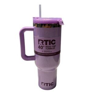 RTIC 40 Oz Ceramic Lined Tumbler With 3 In 1 Lid and Straw Lavender Glitter